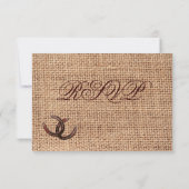 Cartes RSVP de Mariage de Burlap de Pays Rustique (Dos)