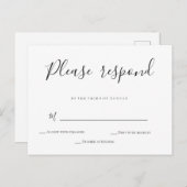 Cartes RSVP de mariage de calligraphie simple (Devant / Derrière)
