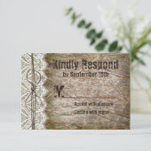Cartes RSVP de Mariage de Camo Rustique (Debout devant)