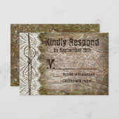 Cartes RSVP de Mariage de Camo Rustique (Devant / Derrière)