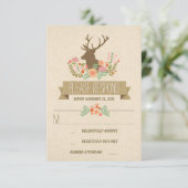 Cartes RSVP de mariage de cerfs rustiques (Debout devant)