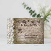 Cartes RSVP de Mariage de Chasse Camo Rustique Pay (Debout devant)