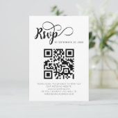 Cartes RSVP de Mariage de code QR modernes (Debout devant)
