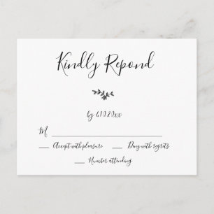 Cartes RSVP de mariage de couronne moderne