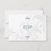 Cartes RSVP de mariage de défilement élégantes (Dos)