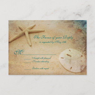 Cartes RSVP de mariage de destination de plage rus
