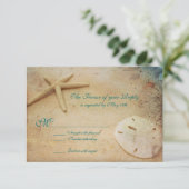 Cartes RSVP de mariage de destination de plage rus (Debout devant)