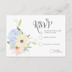 Cartes RSVP de mariage de germes floraux de printe