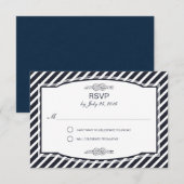 Cartes RSVP de mariage de la marine de noeud de ma (Devant / Derrière)