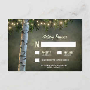 Cartes RSVP de mariage de l'écorce de bouleau