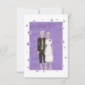 Cartes RSVP de mariage de mariage de squelette mig (Devant)