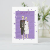 Cartes RSVP de mariage de mariage de squelette mig (Debout devant)