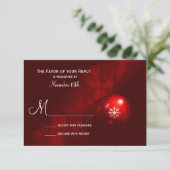 Cartes RSVP de mariage de Noël rouge (Debout devant)