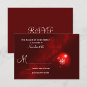 Cartes RSVP de mariage de Noël rouge (Devant / Derrière)