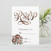 Cartes RSVP de Mariage de Peine Brown Mocha (Debout devant)