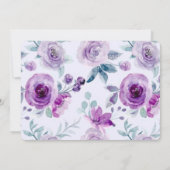 Cartes RSVP de mariage de pivoine violette aquarel (Dos)