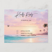 Cartes RSVP de mariage de plage (Devant)