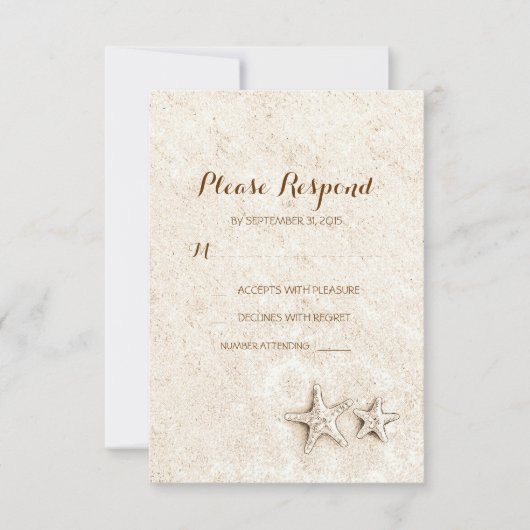Cartes rsvp de mariage de plage (Devant)