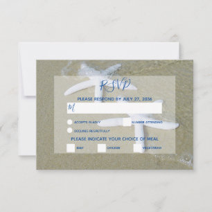 Cartes RSVP de Mariage de Plage Starfish