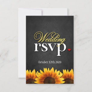 Cartes RSVP de mariage de tournesol en tableau noi