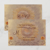 Cartes RSVP de mariage de tournesol rustique (Devant / Derrière)