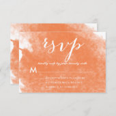 CARTES RSVP DE MARIAGE D'EAU ORANGE CHIC (Devant / Derrière)