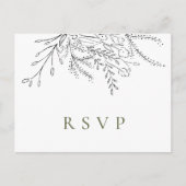 Cartes RSVP de mariage débordant de bouquet (Devant)