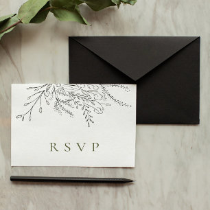 Cartes RSVP de mariage débordant de bouquet