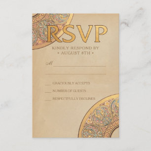 Cartes RSVP de mariage Déco Gold Nouveau