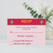 Cartes RSVP de mariage d'EMT de secours-incendie (Debout devant)