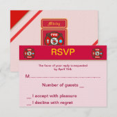 Cartes RSVP de mariage d'EMT de secours-incendie (Devant / Derrière)