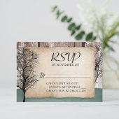 Cartes RSVP de mariage des cerfs de Woodsy rustiqu (Debout devant)