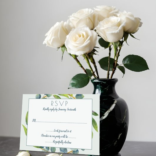 Cartes RSVP de mariage des Feuilles de l'Eucalyptu