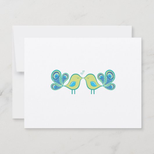 Cartes RSVP de mariage des Inséparables Peacock mo (Dos)