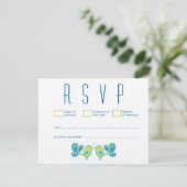 Cartes RSVP de mariage des Inséparables Peacock mo (Debout devant)