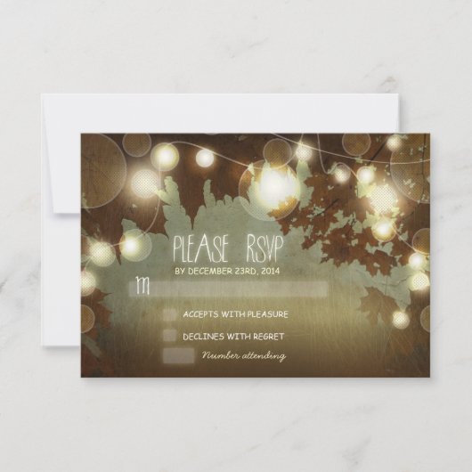 cartes RSVP de mariage des lanternes de nuit (Devant)
