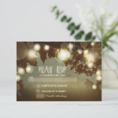 cartes RSVP de mariage des lanternes de nuit (Debout devant)