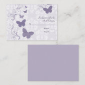 Cartes RSVP de mariage des papillons violets (Devant / Derrière)