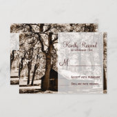 Cartes RSVP de mariage des pins Cabines rustiques (Devant / Derrière)