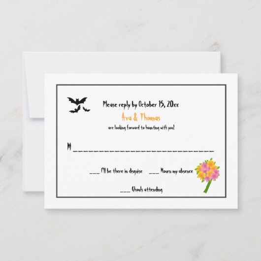 Cartes RSVP de mariage d'Halloween (Devant)