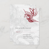 Cartes RSVP de mariage d'oiseaux et de fleurs (Devant / Derrière)