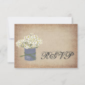 Cartes RSVP de mariage double coeur (Dos)