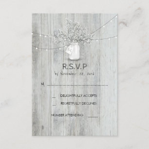 Cartes RSVP de mariage du bébé Mason rustique Jar