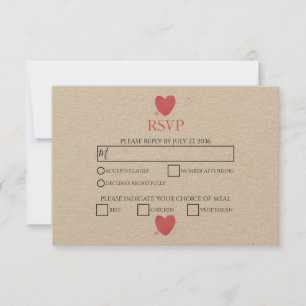 Cartes RSVP de mariage du coeur de l'aquarelle rus