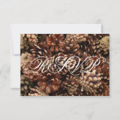 Cartes RSVP de mariage du pin rustique (Dos)