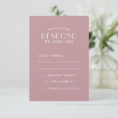 Cartes RSVP de mariage Ecru minimal Simple Clean (Debout devant)