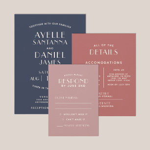 Cartes RSVP de mariage Ecru minimal Simple Clean