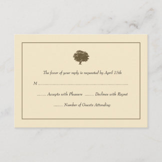 Cartes RSVP de mariage élégant dans l'arbre