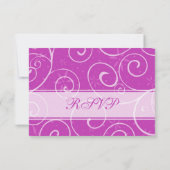 Cartes RSVP de mariage élégantes à perruques roses (Dos)