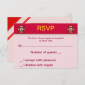 Cartes RSVP de mariage EMT Secourt incendie (Devant / Derrière)